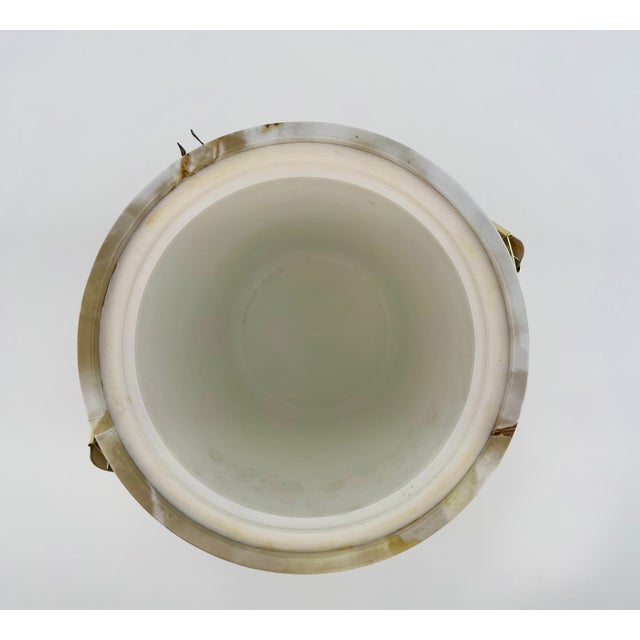 Vintage Mid Century Modern Faux Onyx and Gold Ice Bucket With Handle For Sale - Image 13 of 14