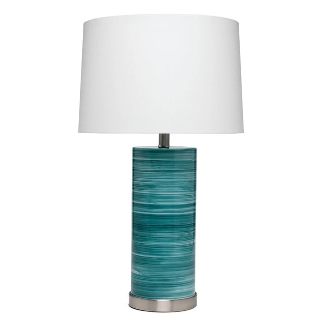 Lifestyle by JY Casey Glass & Iron Table Lamp For Sale - Image 4 of 4