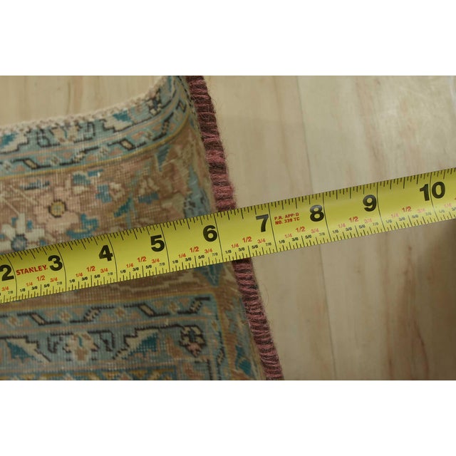 Tabriz Rug 7’8” X 10’7” Pink Wool Vintage Distressed Hand-Knotted Carpet For Sale - Image 14 of 15