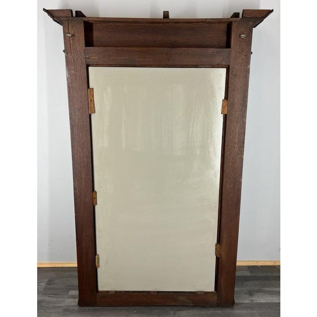 French Style Carved Wall Mirror in Oak For Sale - Image 9 of 10
