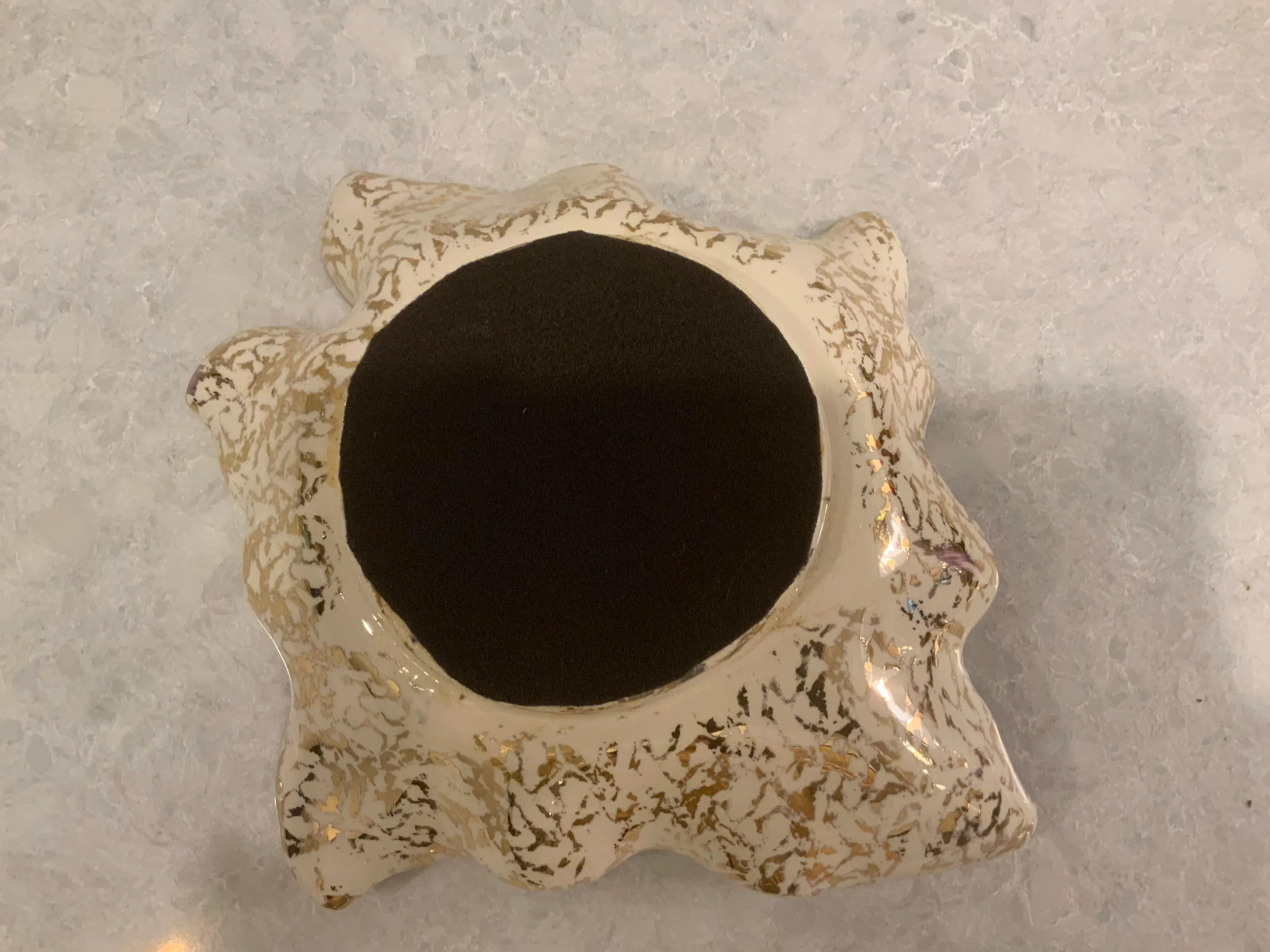 1950s Capodimonte Gold Leaf Floor Ashtray Stand | Chairish