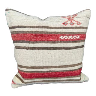Turkish Hemp Pillow Cushion Natural Beige Red Pillow Cushion Cover 20x20 For Sale