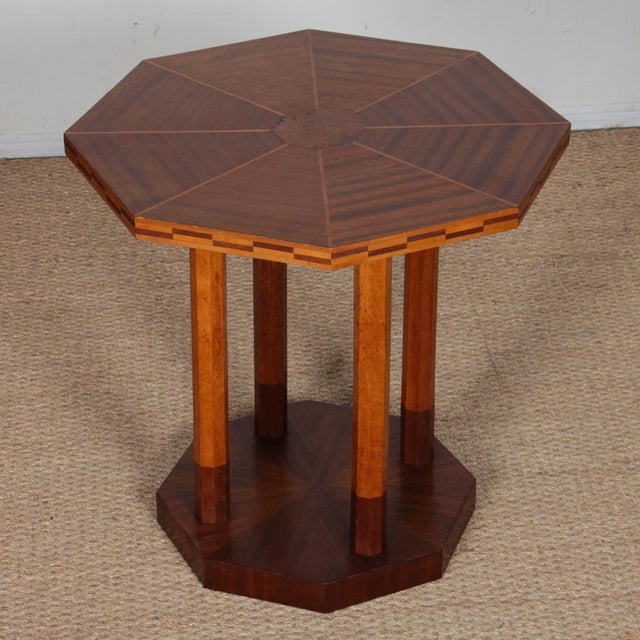 Wood Art Deco Wooden Side Table, 1930s For Sale - Image 7 of 9