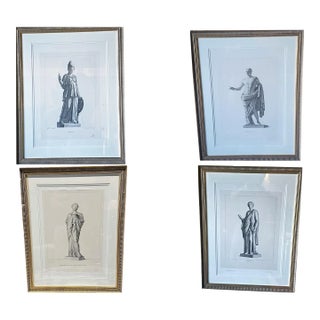 A Set of 4 19th Century Framed Louvre Sculptures by Felix Hermet For Sale