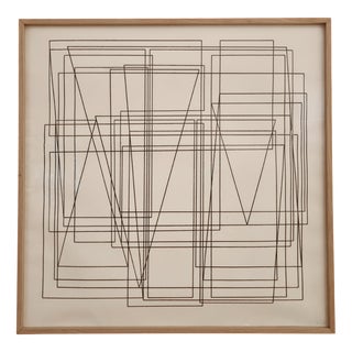 Théodore Bally, Large Architectural Drawing, 1960, Graphite, Framed For Sale