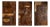 Modern Triptych Panels in Carved Wood by V. De Segonzac, Set of 3 For Sale