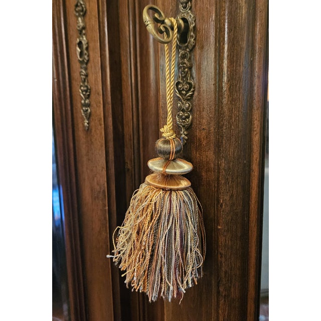 Textile Pair of Tassels: Pagoda Shaped & Rainbow Colored For Sale - Image 7 of 11