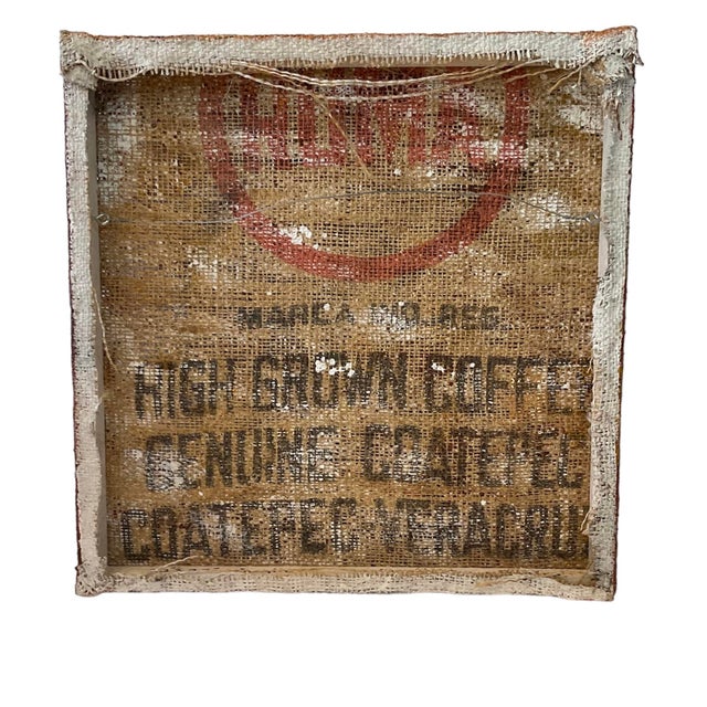 Textile Vintage “Dancing on Burlap” Acrylic Painting on Coffee Sack Canvas by Thom Evans 22”x 22”x1.75” For Sale - Image 7 of 10