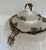 Modern Large Cream Crackle and Bronze Glaze Lidded Jar For Sale - Image 4 of 5