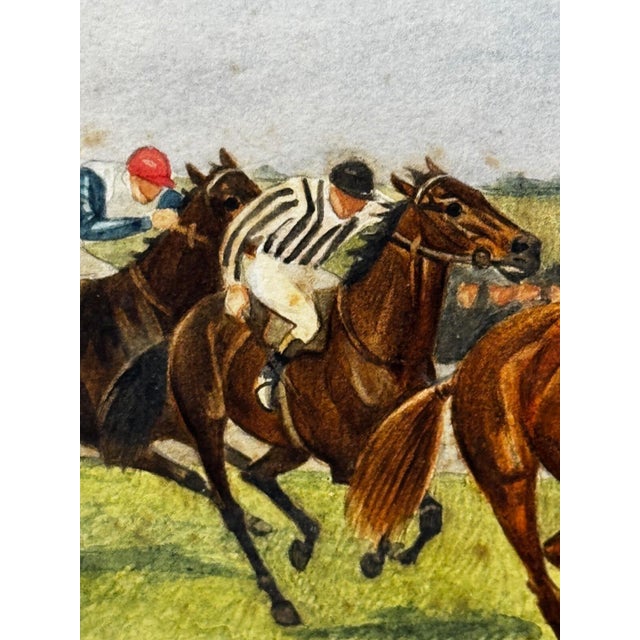 Edwardian Sporting Watercolour by Isaac James Cullin (1859–1942) the 1910 Two Thousand Guineas, Newmarket Neil Gow’s Classic Victory – Signed & Dated For Sale - Image 10 of 18