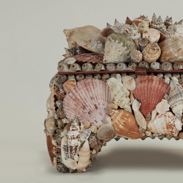 Vintage Seashell Encrusted Box Inbox For Sale - Image 10 of 12