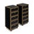 Pair of filing cabinets from the Art Deco period in France. This pair is covered in the original black leather with five...