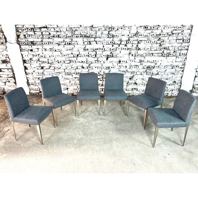 Dimensions: H 32.2” x W 19” x SD 16.3” x SH 19” Set of 6 B&B Italia Melandra dining chairs designed by Antonio Citterio,...