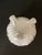 Westmorland Westmoreland Vintage 1950’s Milk Glass Covered Candy Jar Round Vanity Jar Floral Footed For Sale - Image 4 of 8