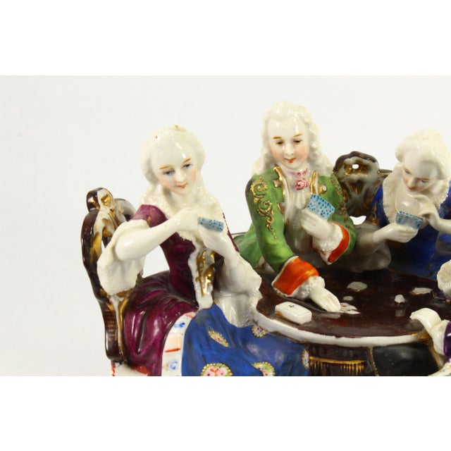 1880's Conta & Boehme Porcelain Inkwell W Sander Nobility Group Playing Cards For Sale - Image 10 of 18