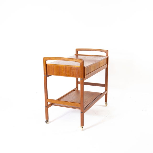 Mid-Century Modern Teak Serving Trolley from Arrebo Møbler, 1960s For Sale - Image 3 of 10