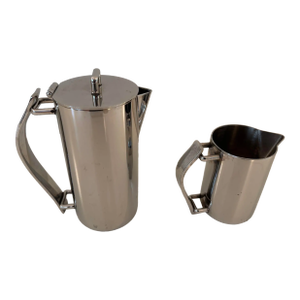 Guy Degrenne Paris Newport Coffee Pot and Creamer Set Art Deco Inspired