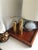 Beautiful vintage solid brass pepper grinders featuring a classic cylindrical design with decorative etched detailing....