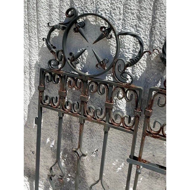 Vintage Boho Wrought Iron Gates - Set of 2 For Sale In West Palm - Image 6 of 9