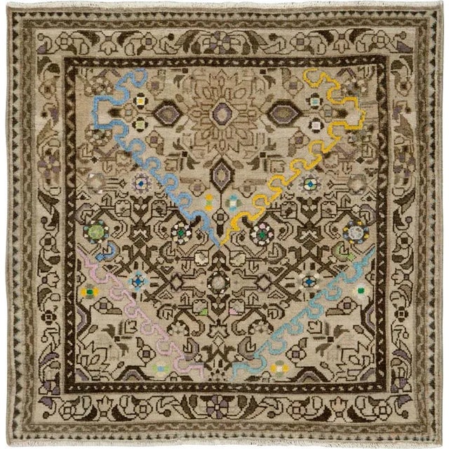 Vintage Persian Malayer Rug – Size: 3' 4" X 3' 5" For Sale - Image 10 of 10