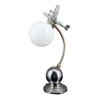 Airplane Lamp in Chrome and Aluminum, 1930s For Sale