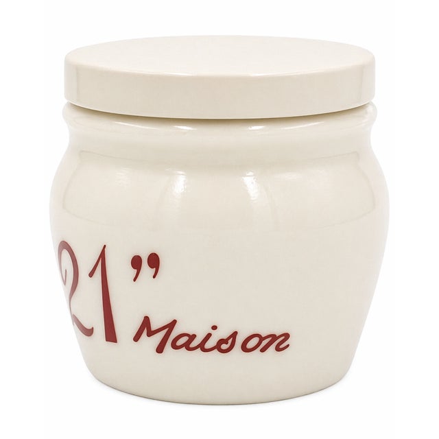 Vintage the 21 Club Nyc Restaurant Condiment Jar Sauce Maison Glass New York For Sale - Image 9 of 11