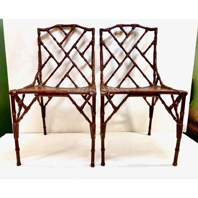 1970s Faux Bamboo Table and Four Chairs For Sale - Image 5 of 11