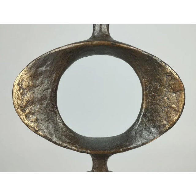Large Space Age Candlestick in Bronze, 1960s For Sale - Image 5 of 10