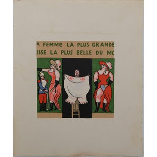Lucien Boucher, La femme la plus grande du monde, Lithograph For Sale