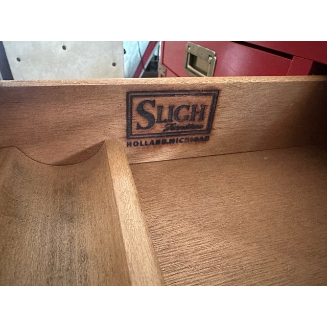 Vintage Campaign Style Red Lacquered Writing Table/Desk For Sale - Image 9 of 12