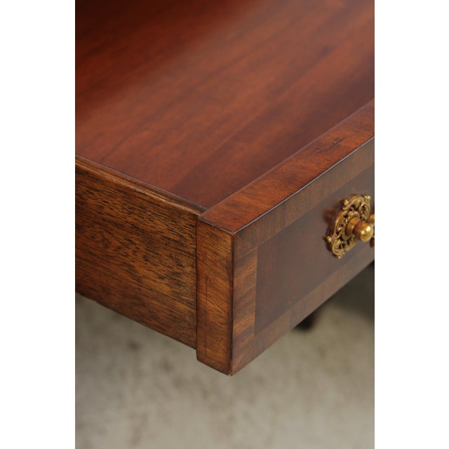 Maitland Smith Leather Top Oval Partners Desk For Sale - Image 9 of 18