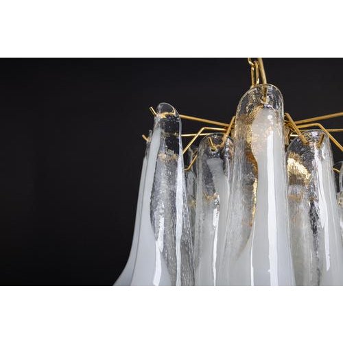 Large Murano Glass Petals Chandelier, Italy, 1980s For Sale - Image 16 of 18