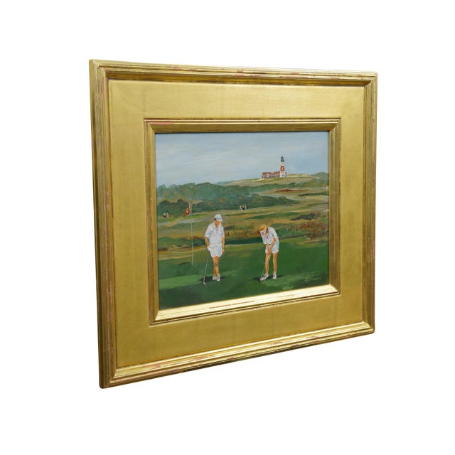 Realism Late 20th Century Sankaty Golf Course Nantucket, Ma Oil Landscape Painting Bettie J. Sarantos For Sale - Image 3 of 12