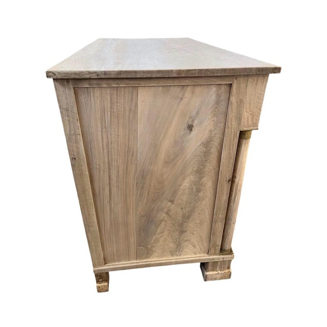 Traditional 19th Century Italian Empire Chest of Drawers in Bleached Walnut For Sale - Image 3 of 12