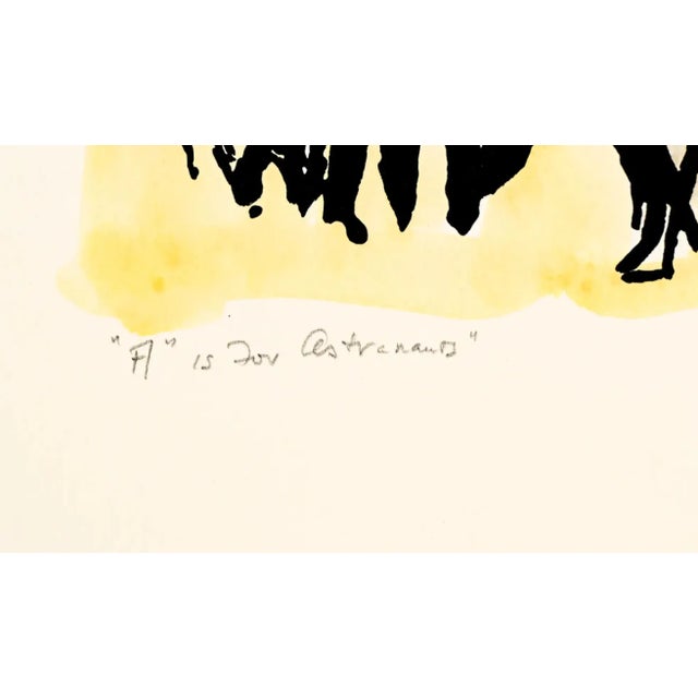 1974 Frank Kleinholz "A Is for Astronauts" Serigraph With Hand Coloring For Sale - Image 4 of 6