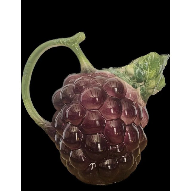 Fabulous vintage Italian Majolica grapes pitcher. A whimsical pitcher for your table decor,perfect for Sunday brunch....