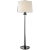 AERIN for Visual Comfort Signature Beaumont Floor Lamp in Aged Iron with Linen Shade For Sale