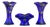 Glass and Crystal Vases and Flower Stand, Set of 3 For Sale