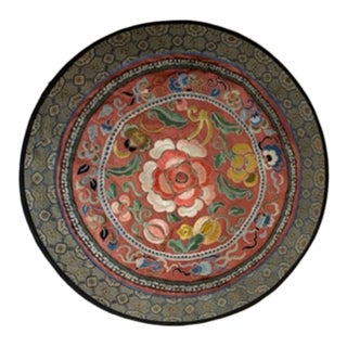 Antique Very Fine Chinese Round Embroidery Silk For Sale