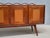 Italian Modern Walnut and Leather Sideboard with Undulating Cornice, 1950s For Sale - Image 4 of 16