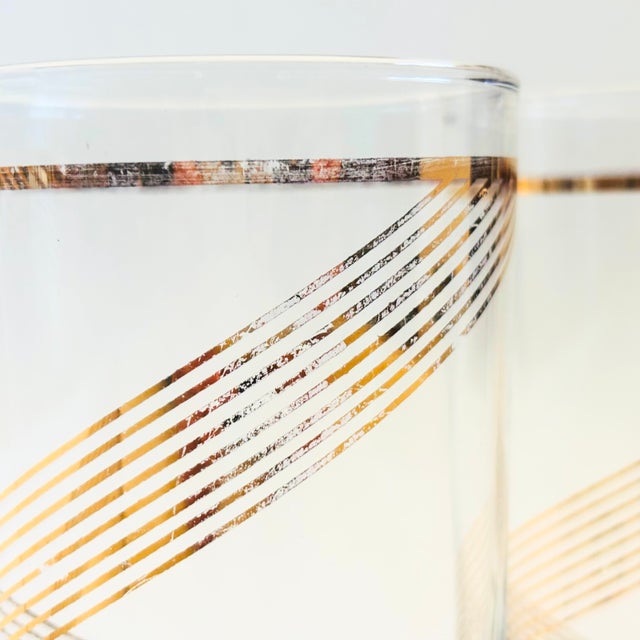 Mid Century Gold Spiral Highball Tumblers - Set of 4 For Sale - Image 12 of 12