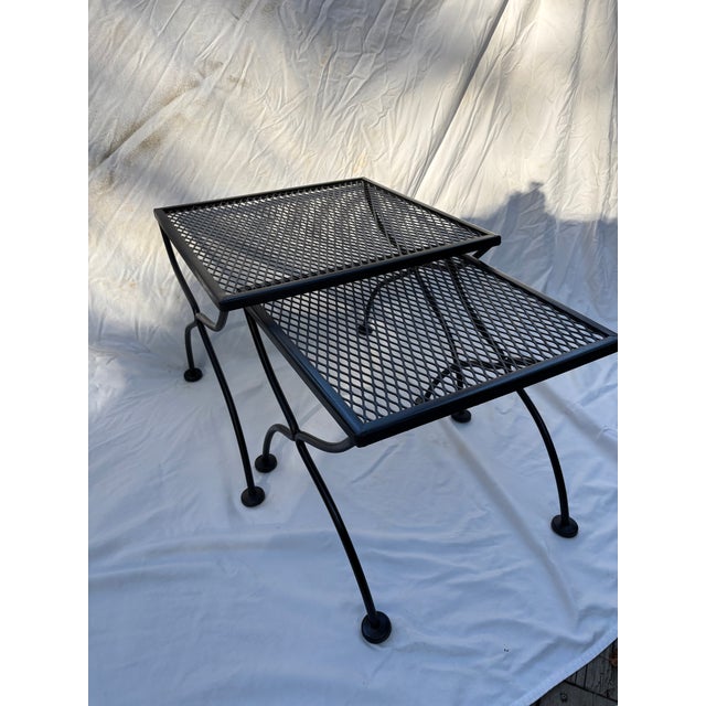 Metal Mid 20th Century Russell Woodard Petite Nesting Tables for Patio For Sale - Image 7 of 9