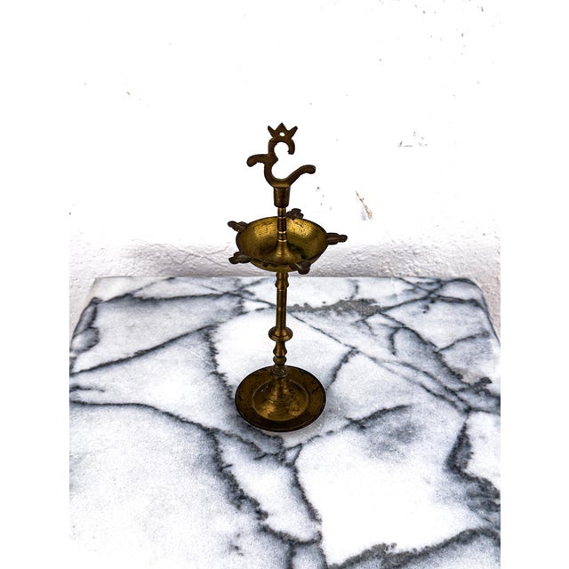 1950s Brass Panchmukhi Diya Oil Lamp For Sale - Image 10 of 11