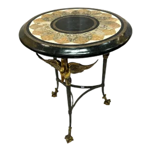 Maitland-Smith Neoclassical Marble Marquetry Inlay Occasional Table