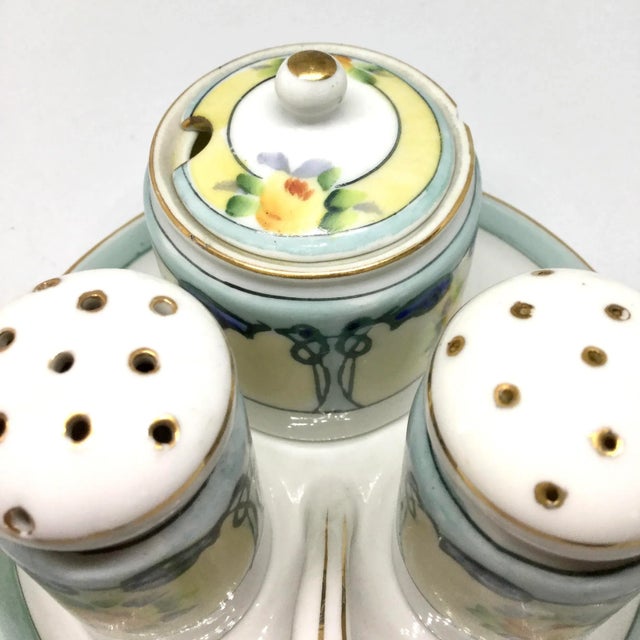 Shabby Chic Antique 1910s Noritake Salt and Pepper Set - 4 Pieces For Sale - Image 3 of 13