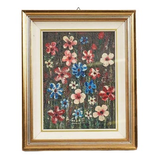 A. Culatti, Floral Still Life, Oil on Board, 1970s, Framed For Sale