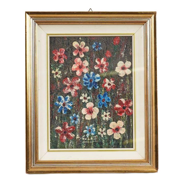 A. Culatti, Floral Still Life, Oil on Board, 1970s, Framed For Sale