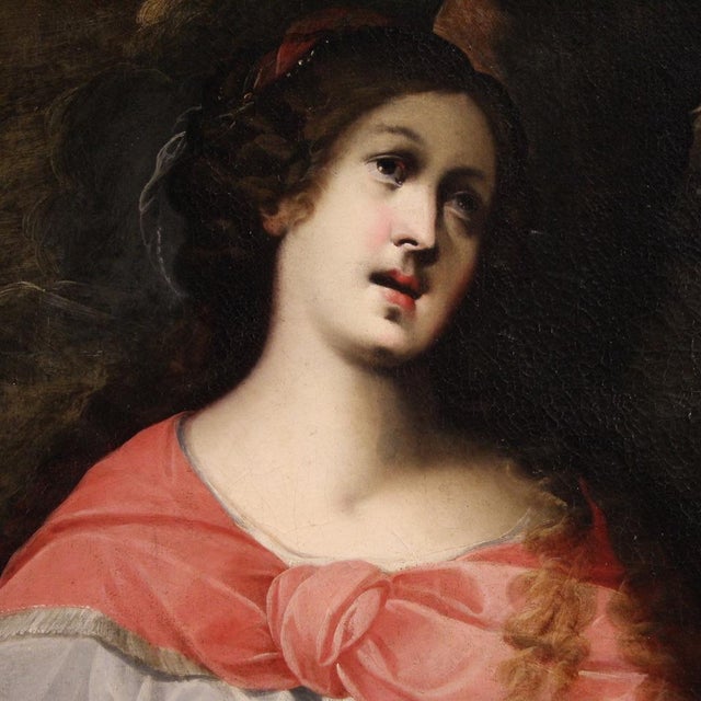 Italian Artist, The Delphic Sibyl and the Cumaean Sibyl, 1670, Oil on Canvases, Framed, Set of 2 For Sale - Image 9 of 16