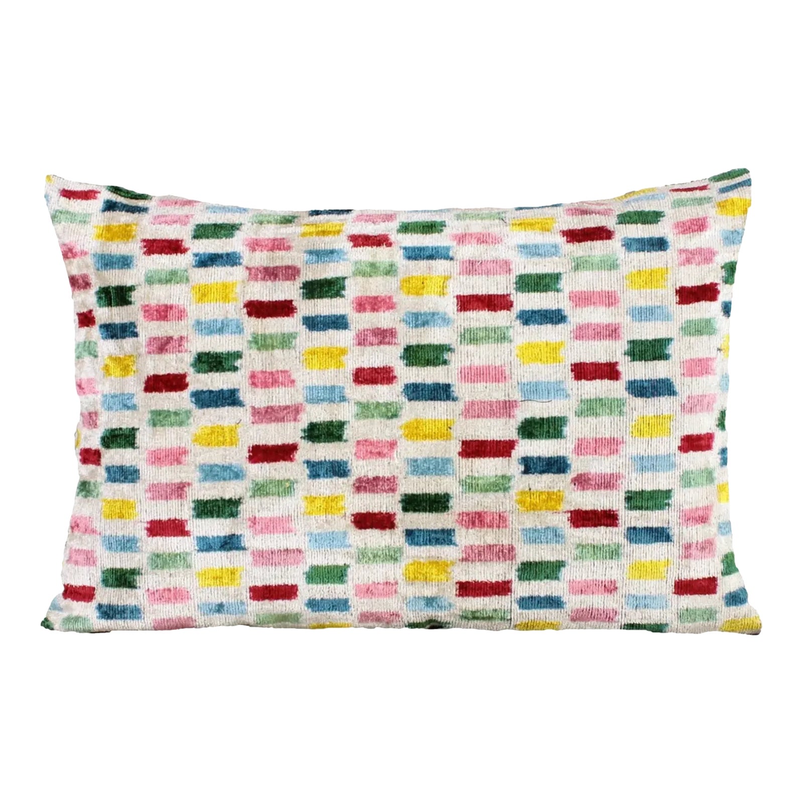 Checks Velvet Rectangle Pillow Chairish