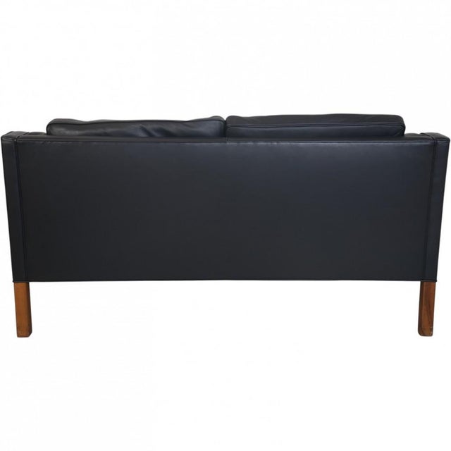 2212 Two-Seater Sofa in Black Leather by Børge Mogensen, 1980s For Sale - Image 13 of 18